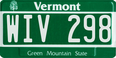 VT license plate WIV298