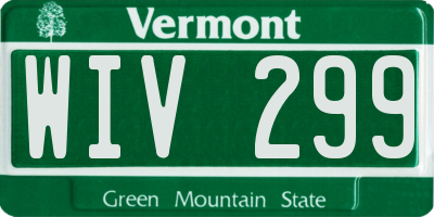 VT license plate WIV299