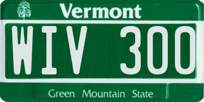VT license plate WIV300