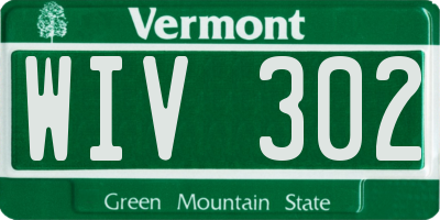 VT license plate WIV302