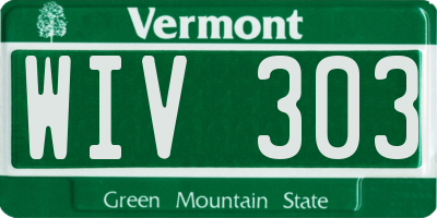 VT license plate WIV303