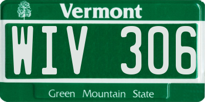 VT license plate WIV306