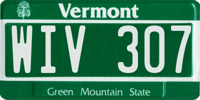 VT license plate WIV307