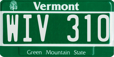 VT license plate WIV310