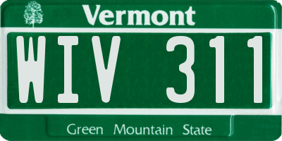 VT license plate WIV311