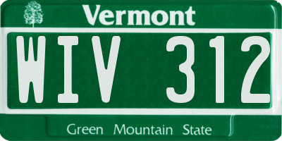 VT license plate WIV312