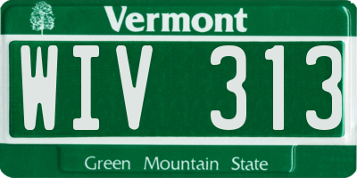 VT license plate WIV313
