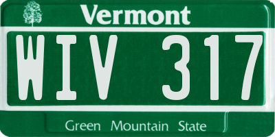 VT license plate WIV317