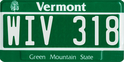 VT license plate WIV318