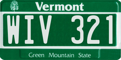 VT license plate WIV321