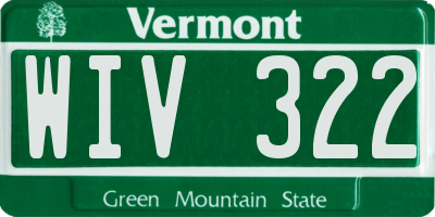 VT license plate WIV322
