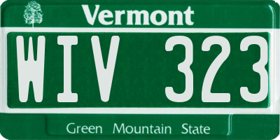 VT license plate WIV323