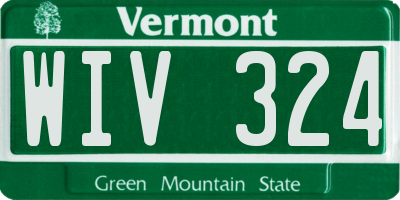 VT license plate WIV324