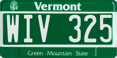 VT license plate WIV325