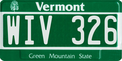 VT license plate WIV326