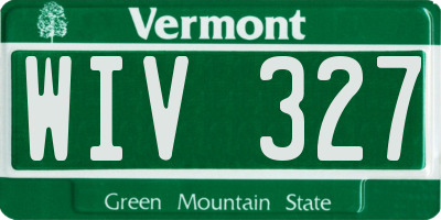 VT license plate WIV327