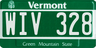 VT license plate WIV328
