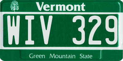 VT license plate WIV329