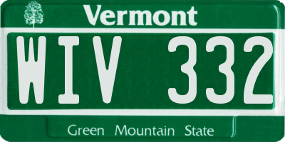 VT license plate WIV332