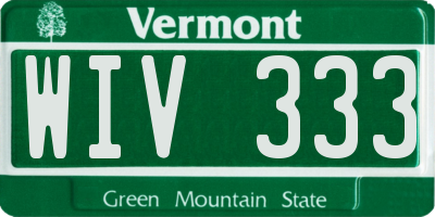 VT license plate WIV333