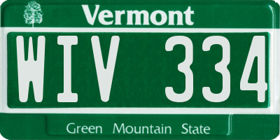 VT license plate WIV334