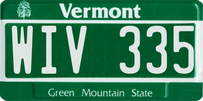 VT license plate WIV335