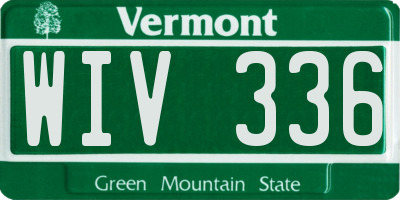 VT license plate WIV336