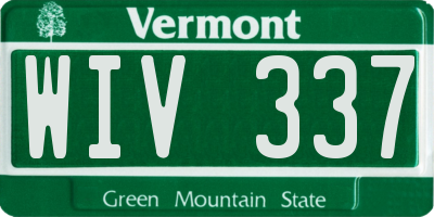 VT license plate WIV337