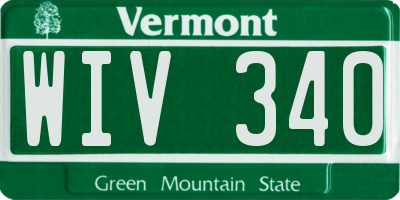 VT license plate WIV340