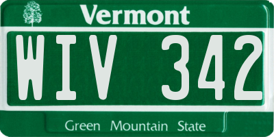 VT license plate WIV342