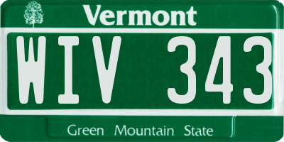 VT license plate WIV343