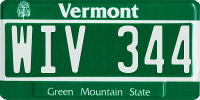 VT license plate WIV344