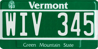 VT license plate WIV345