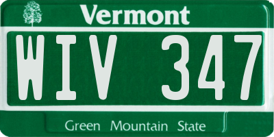 VT license plate WIV347