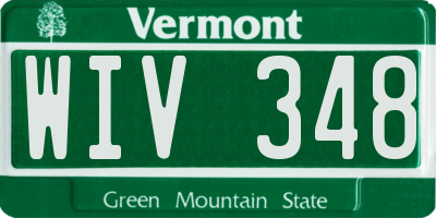 VT license plate WIV348