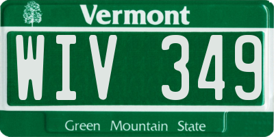 VT license plate WIV349