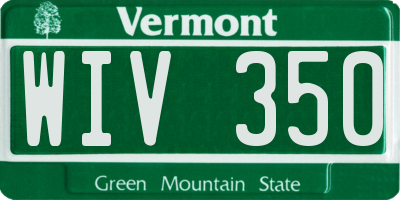 VT license plate WIV350