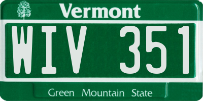 VT license plate WIV351