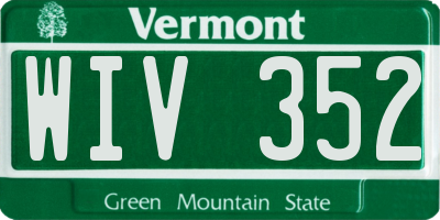 VT license plate WIV352