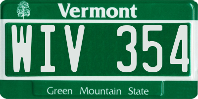 VT license plate WIV354