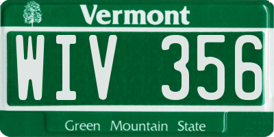 VT license plate WIV356