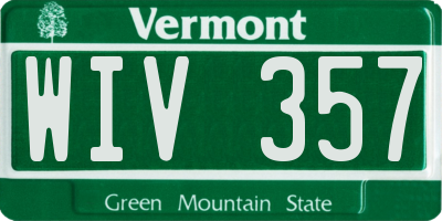 VT license plate WIV357