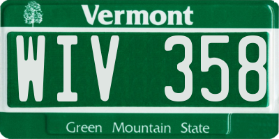 VT license plate WIV358