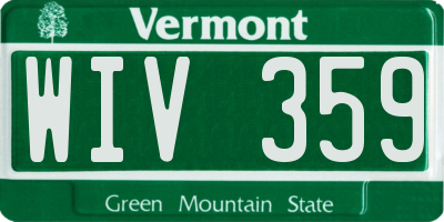 VT license plate WIV359