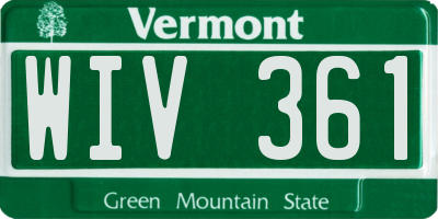 VT license plate WIV361