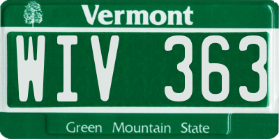 VT license plate WIV363