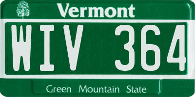 VT license plate WIV364
