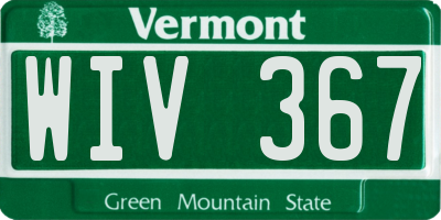 VT license plate WIV367