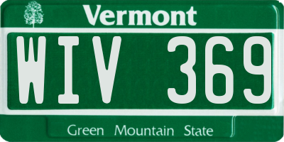 VT license plate WIV369