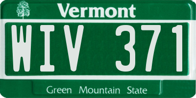 VT license plate WIV371